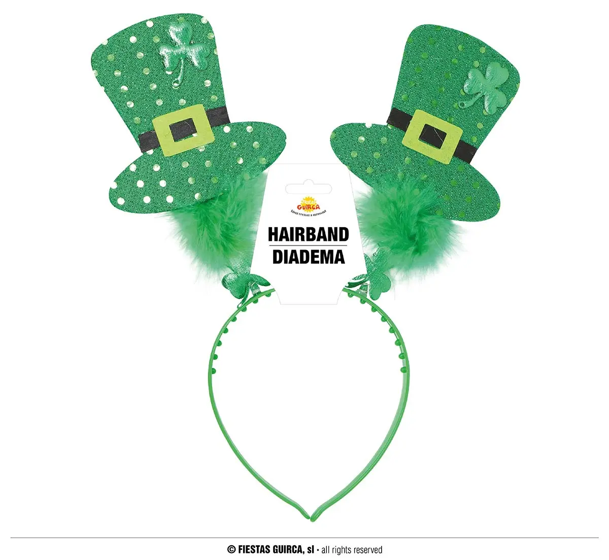Hårbøjle med høj St. Patrick-hat