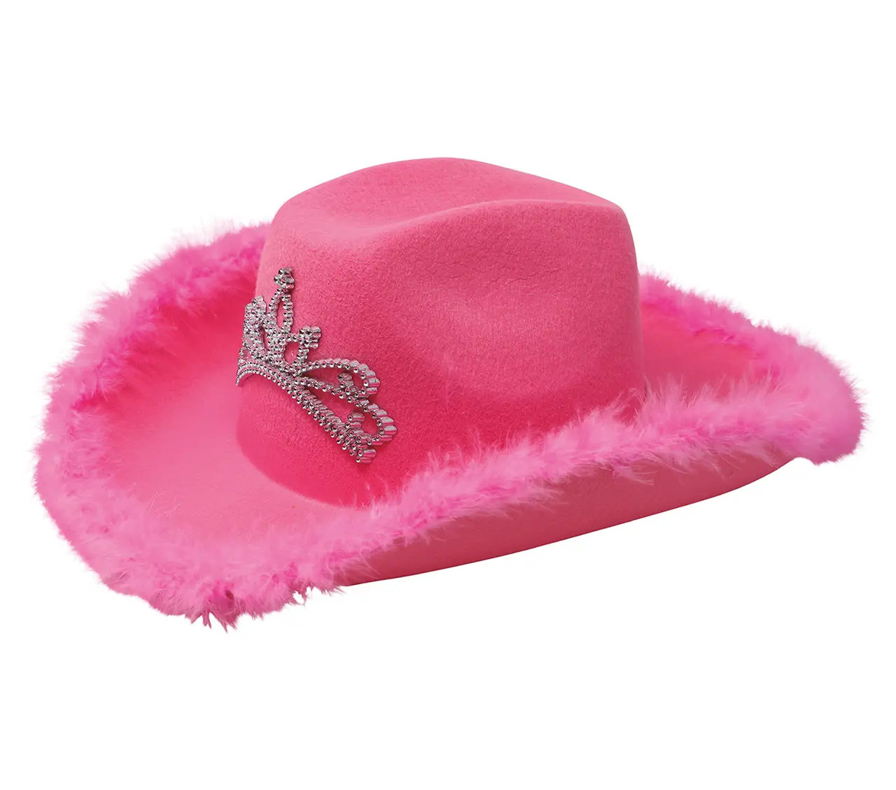 Lyserød cowboyhat med hattebånd