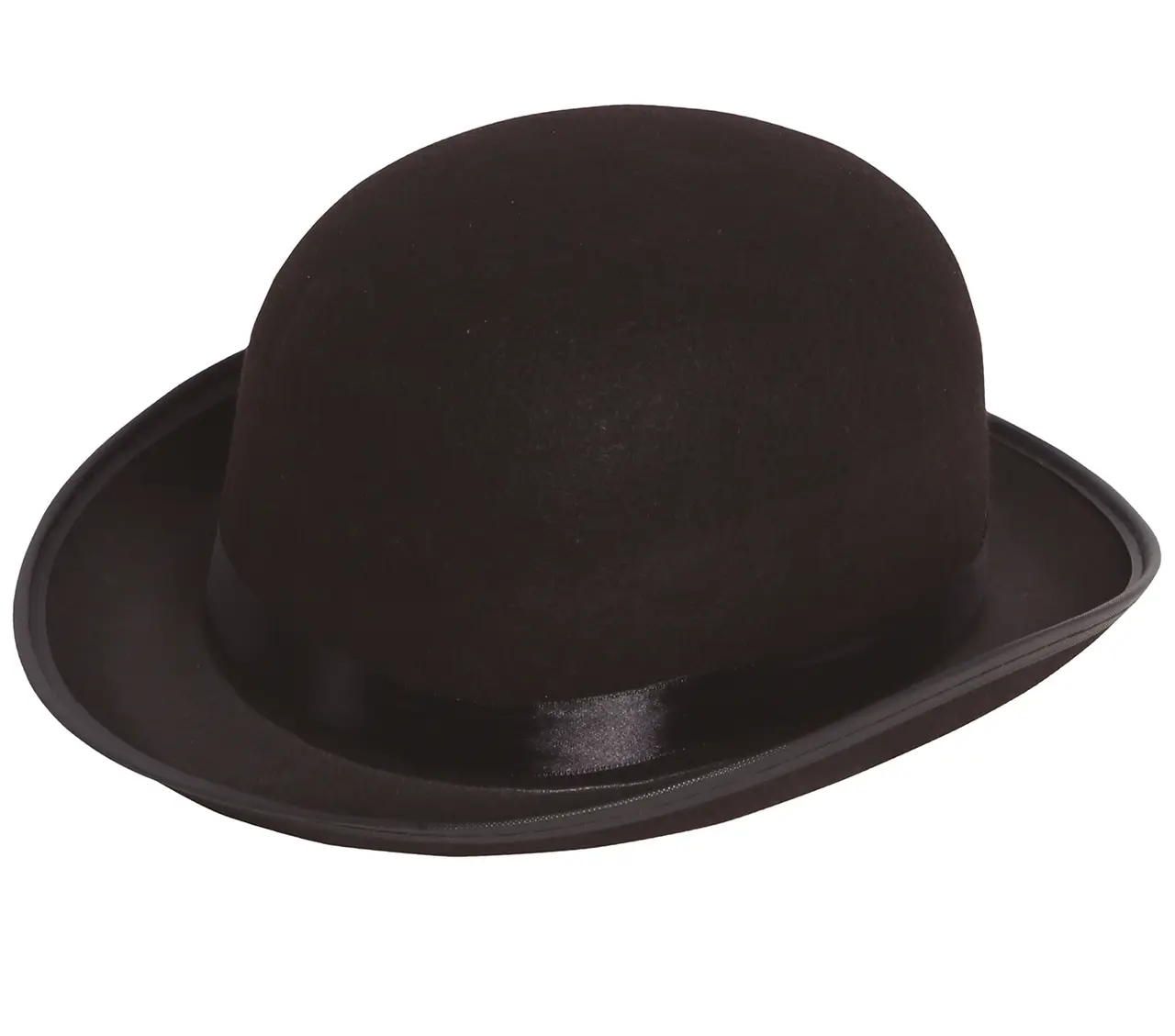 Sort bowlerhat i filt