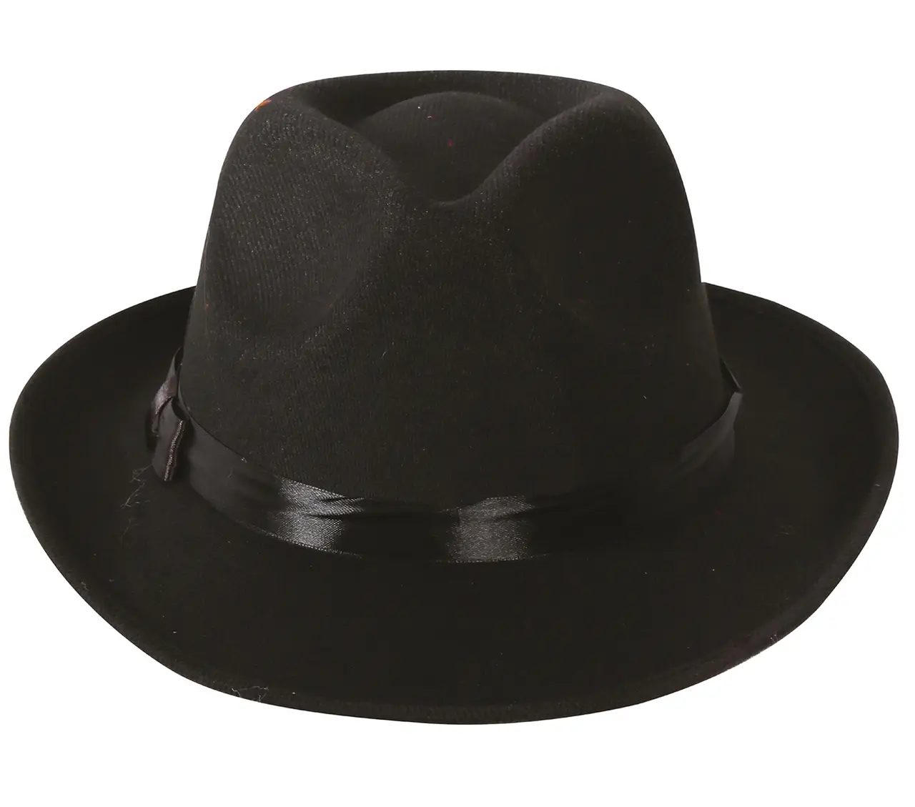 Sort gangsterhat med sort bånd
