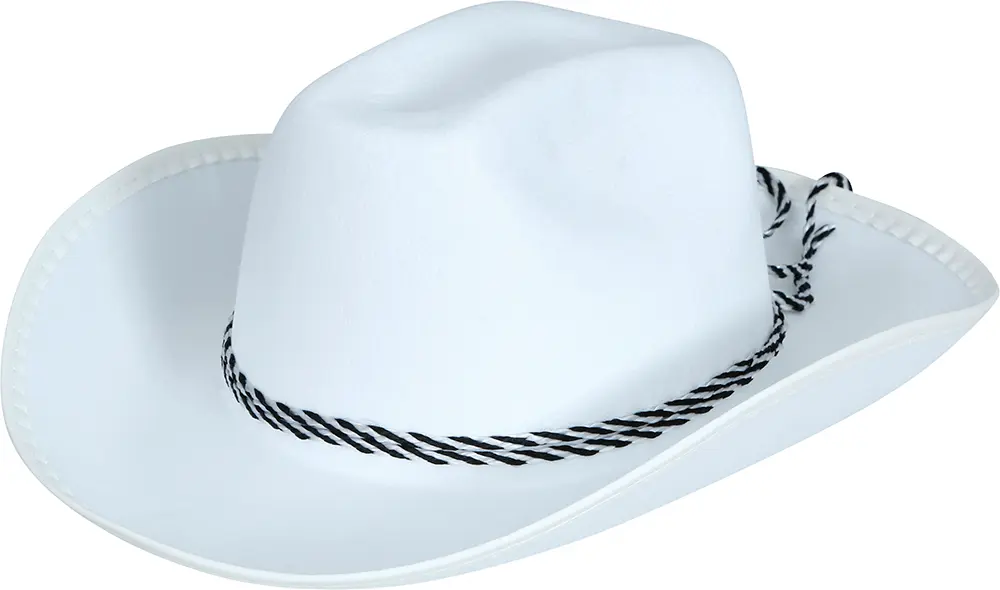 Hvid cowboyhat i filt