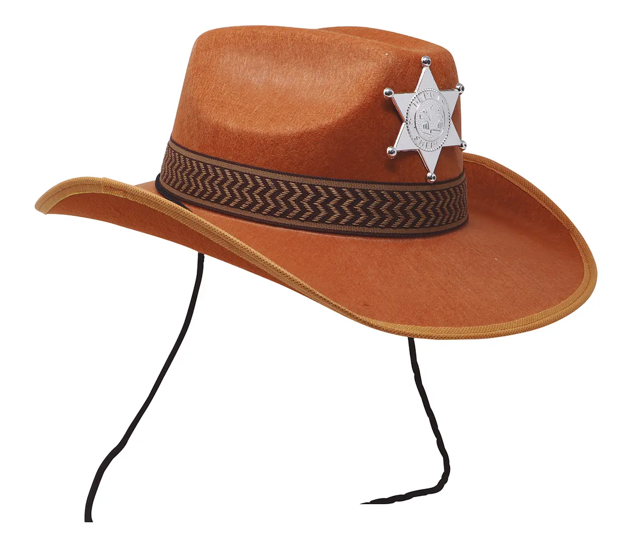 Brun sheriffhat i filt