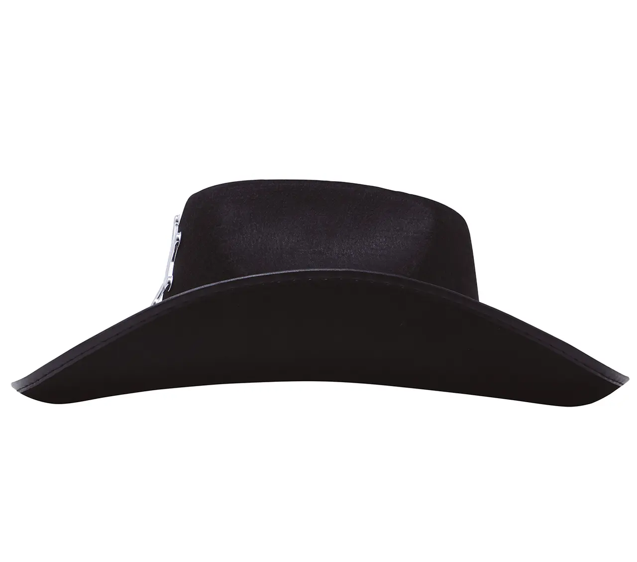 Sort sheriffhat i filt, ca. 38,6 cm