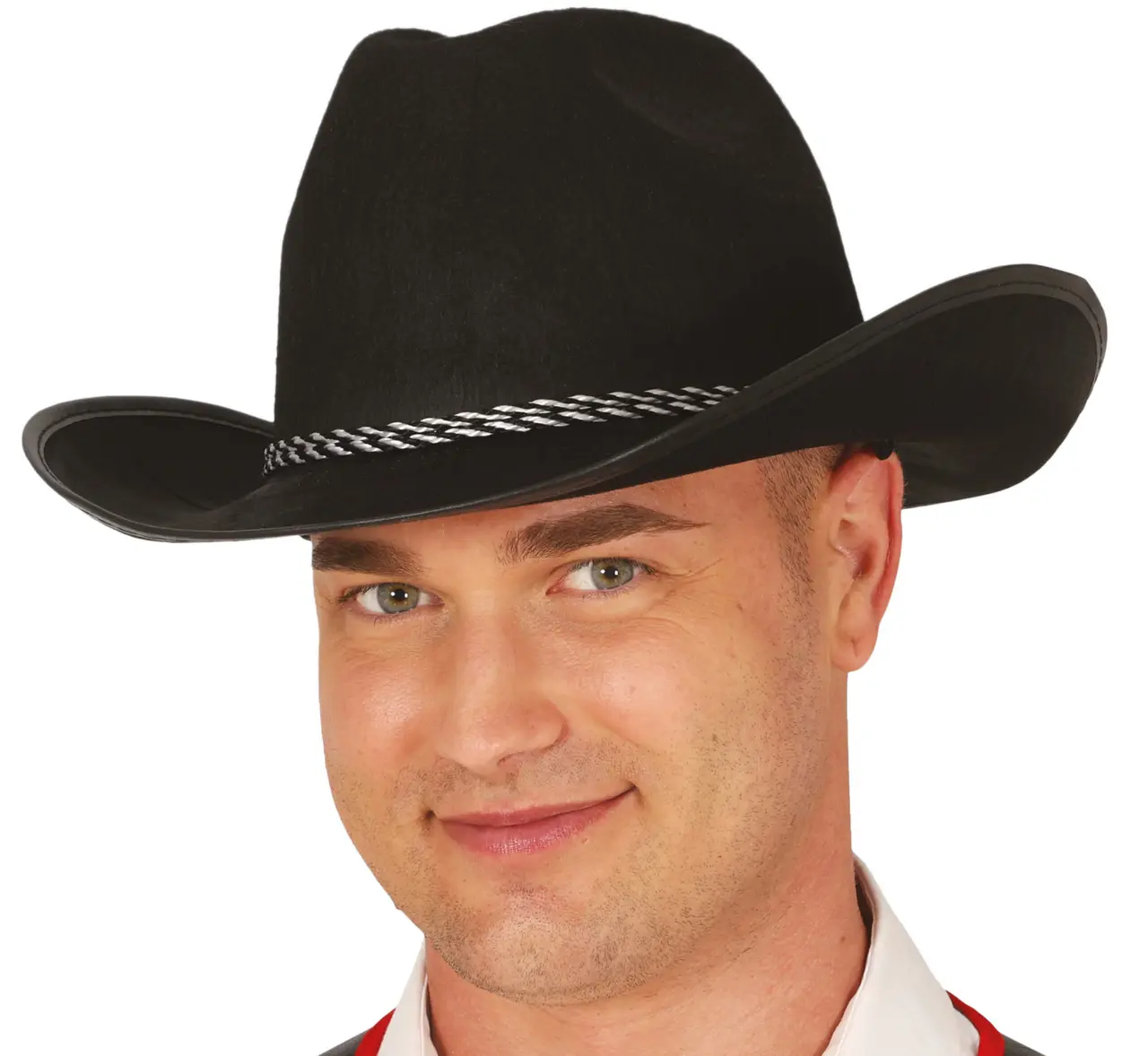 Sort cowboyhat i filt