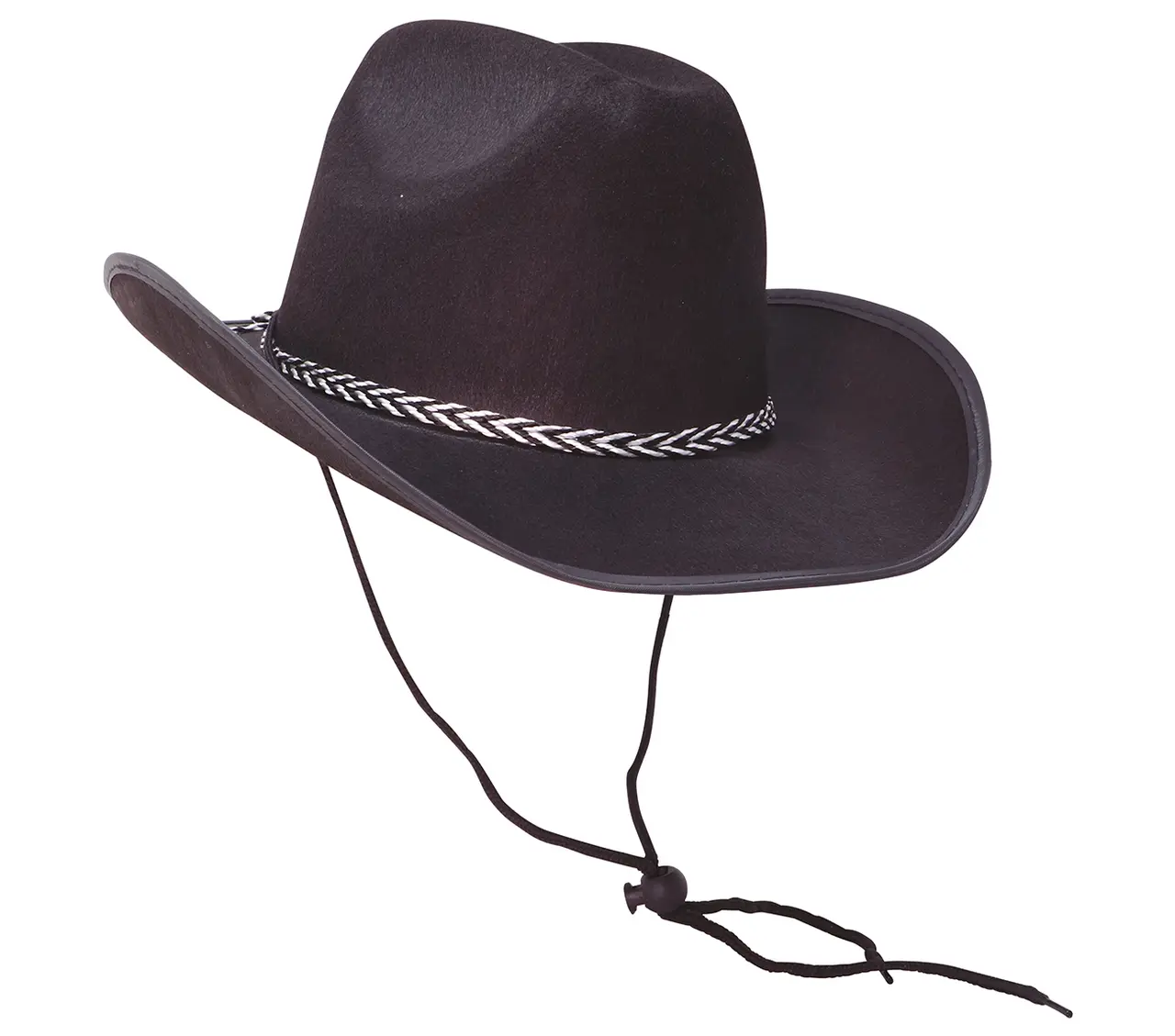 Sort cowboyhat i filt