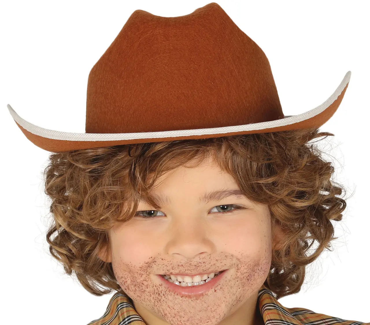 Brun cowboyhat i filt til børn, ca. 31,8 cm