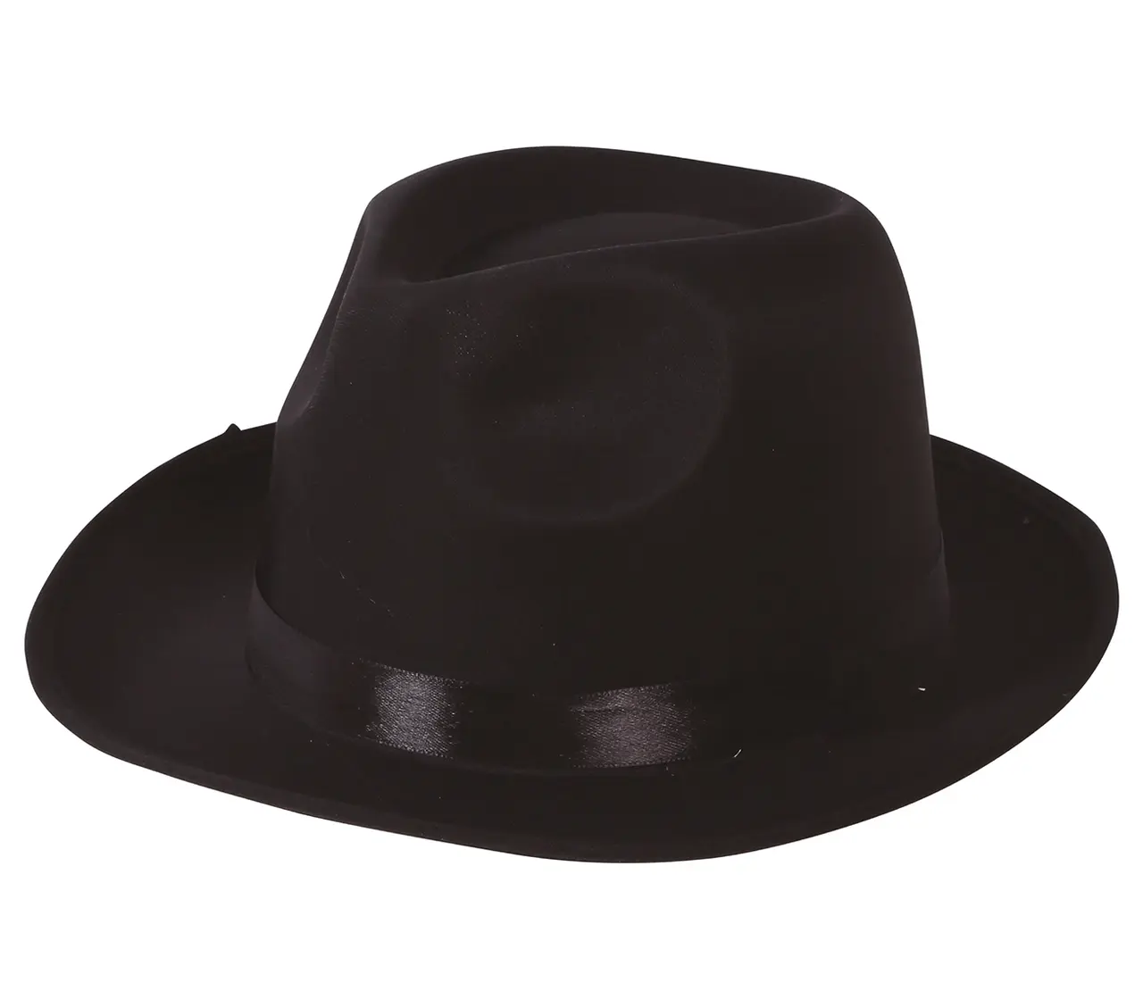 Sort gangsterhat i stof