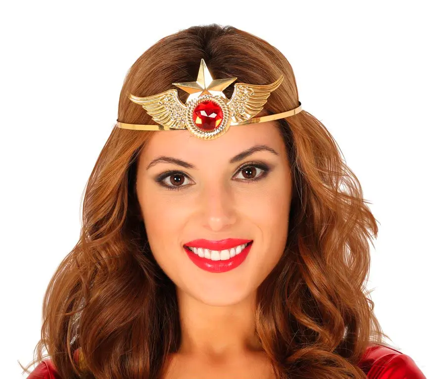 Superheltindetiara i guldfarvet metal