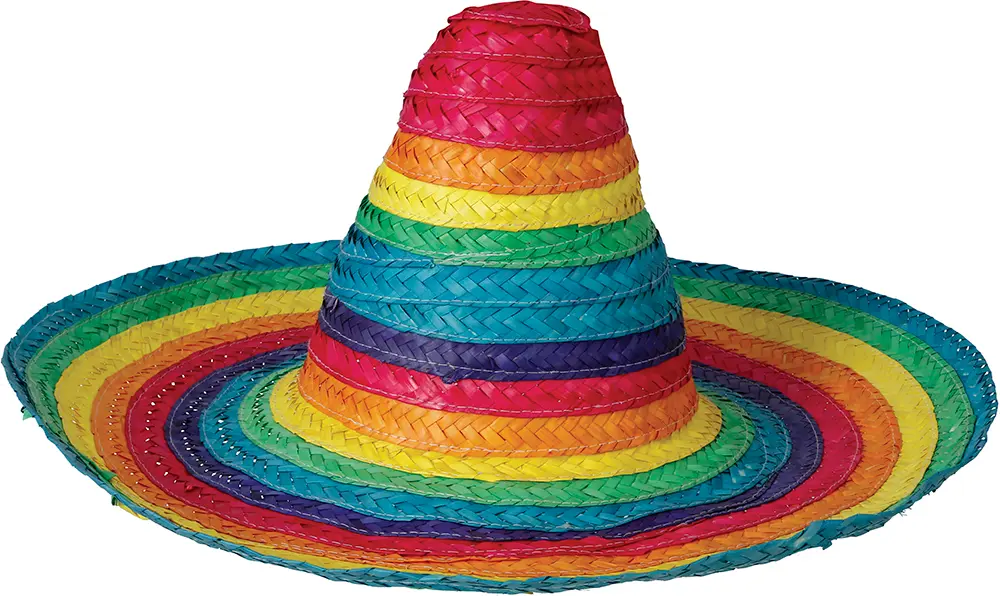 Mexicansk stråhat, 50 cm, flerfarvet