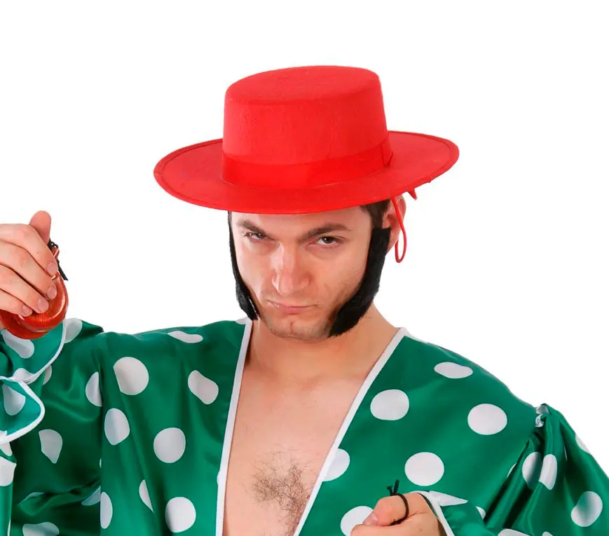 Rød flamencohat i filt