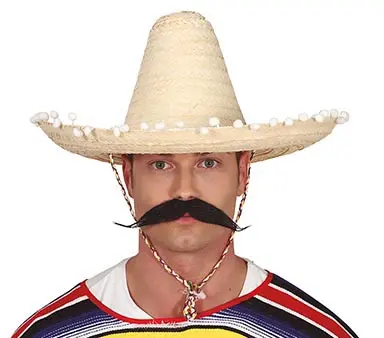 Mexicansk stråhat 45 cm, stråfarvet