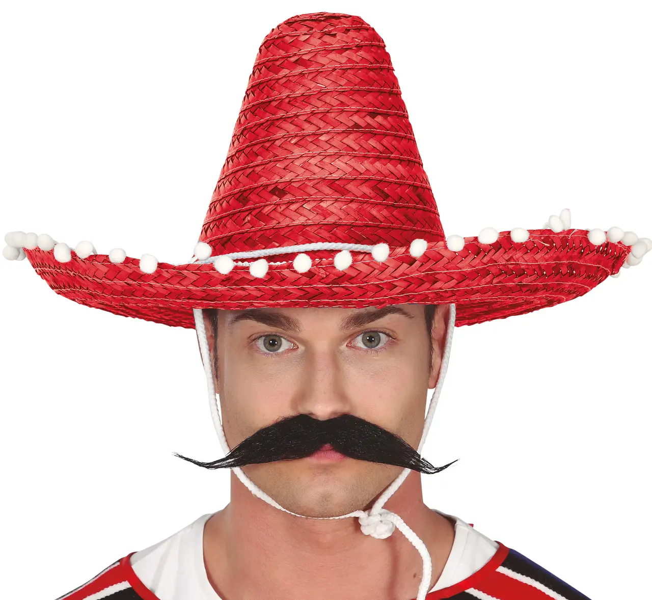 Mexicansk stråhat 45 cm, rød