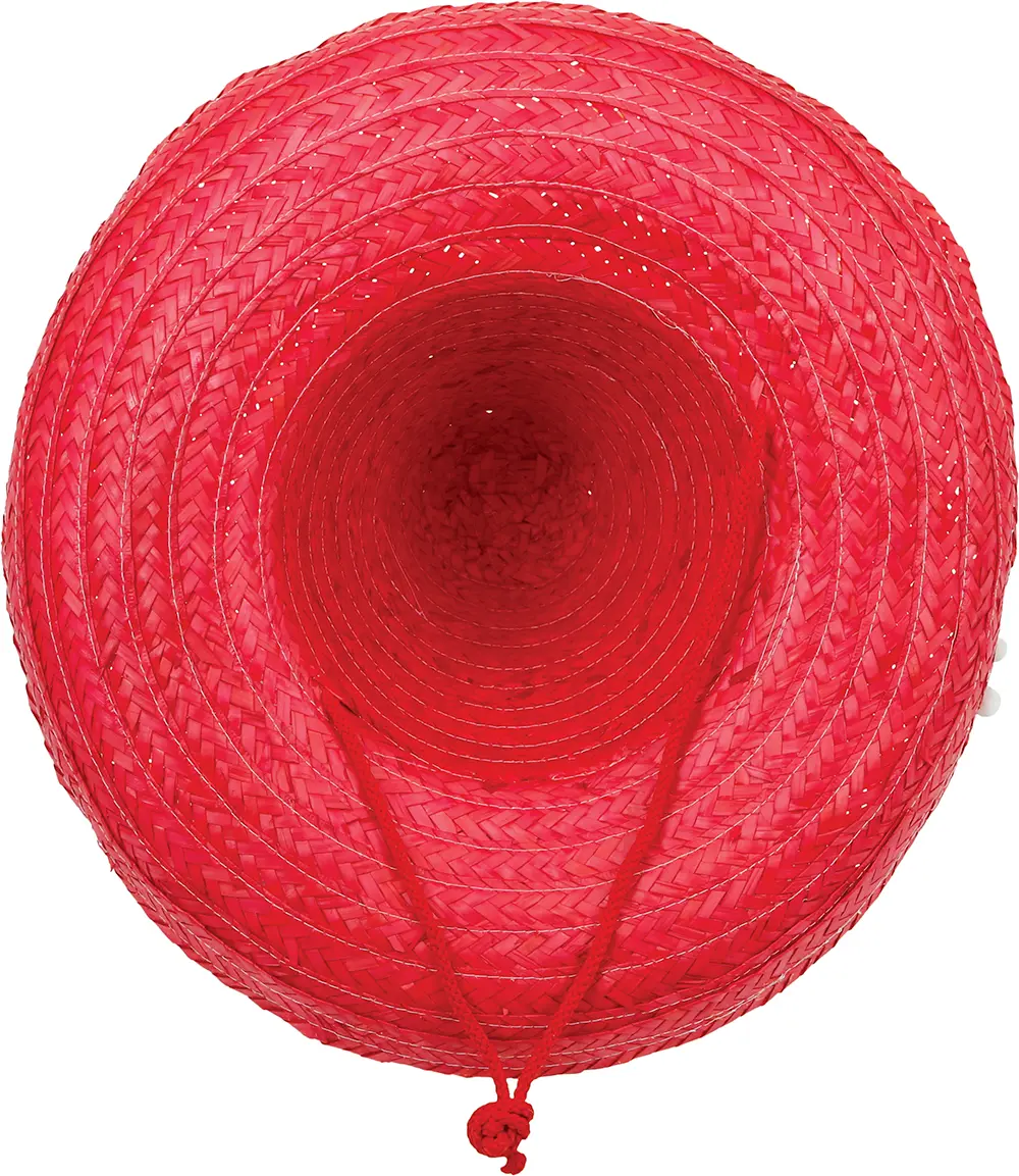 Mexicansk stråhat 45 cm, rød