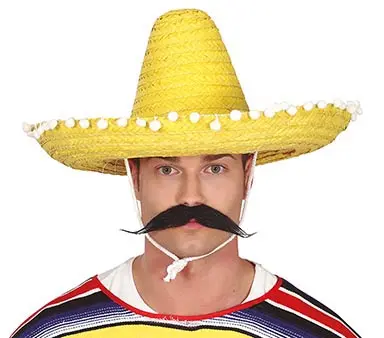 Mexicansk stråhat 50 cm, gul