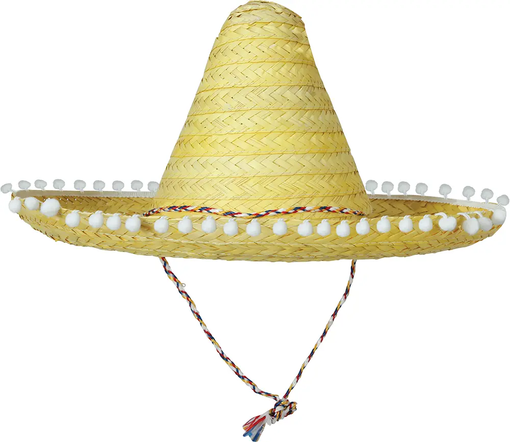 Mexicansk stråhat 50 cm, gul