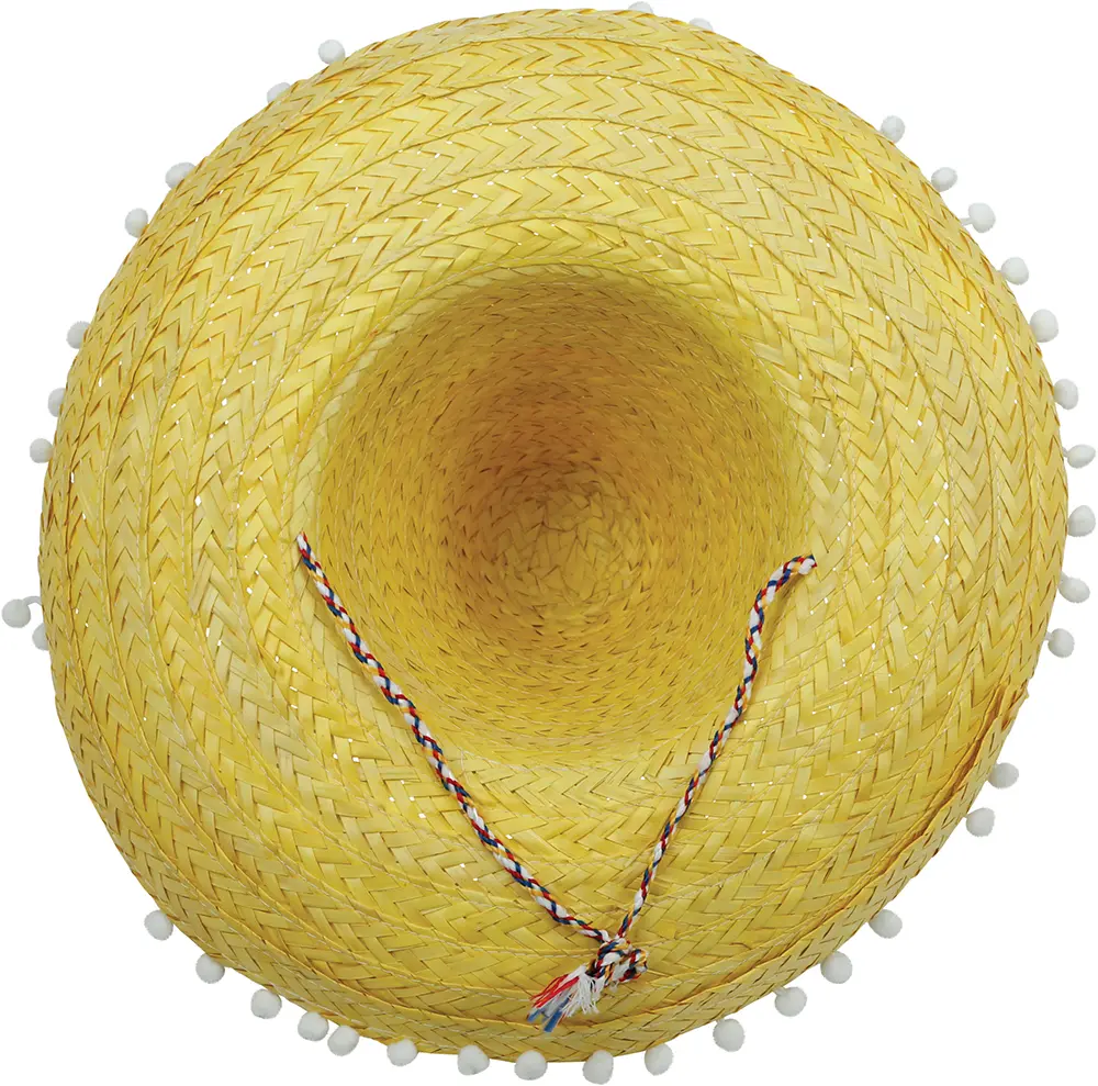 Mexicansk stråhat 50 cm, gul