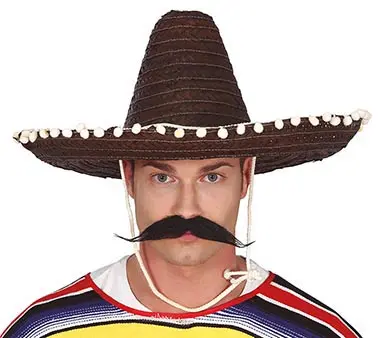Mexicansk stråhat 50 cm, sort