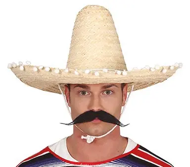 Mexicansk stråhat 50 cm, stråfarvet