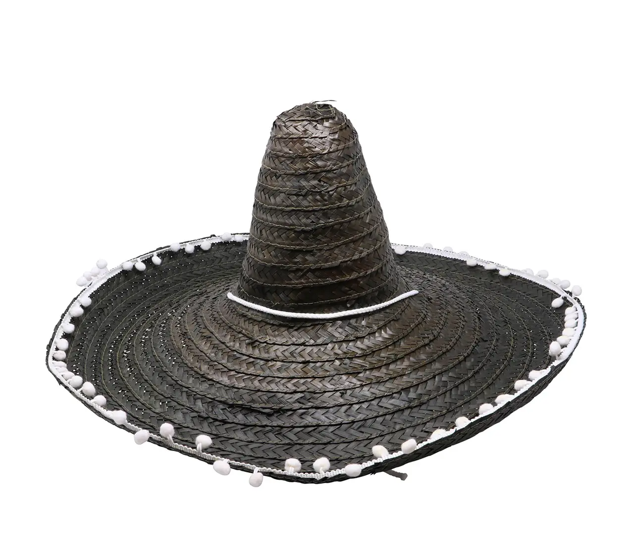 Mexicansk stråhat 60 cm, sort