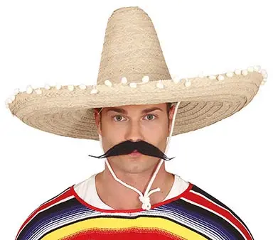 Mexicansk stråhat 60 cm, stråfarvet