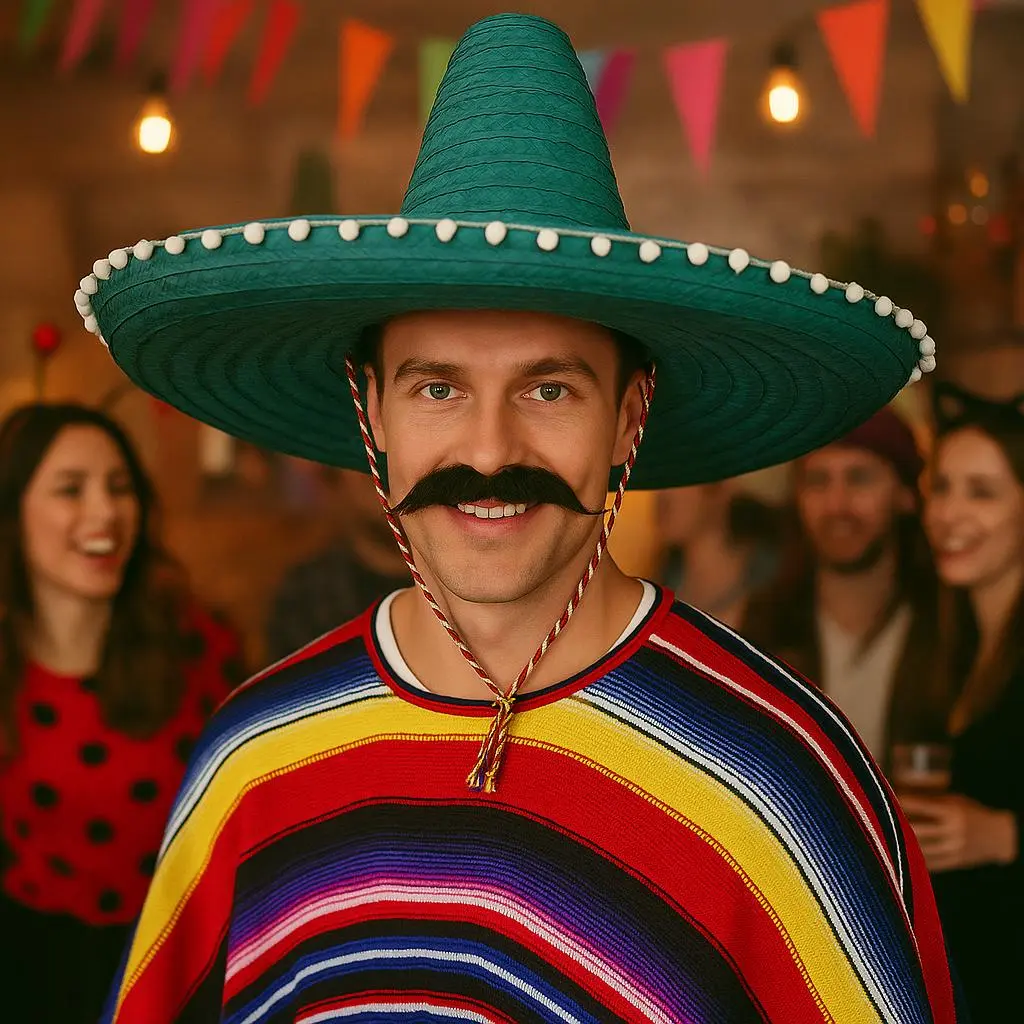 Mexicansk stråhat 60 cm, grøn