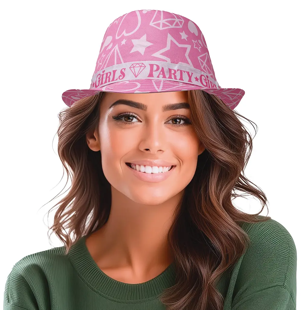 Lyserød Party Girls-sommerhat, til voksne