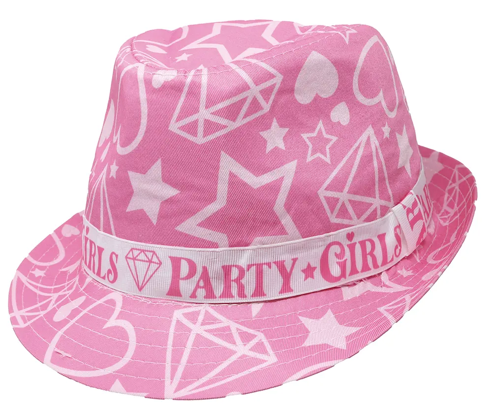 Lyserød Party Girls-sommerhat, til voksne