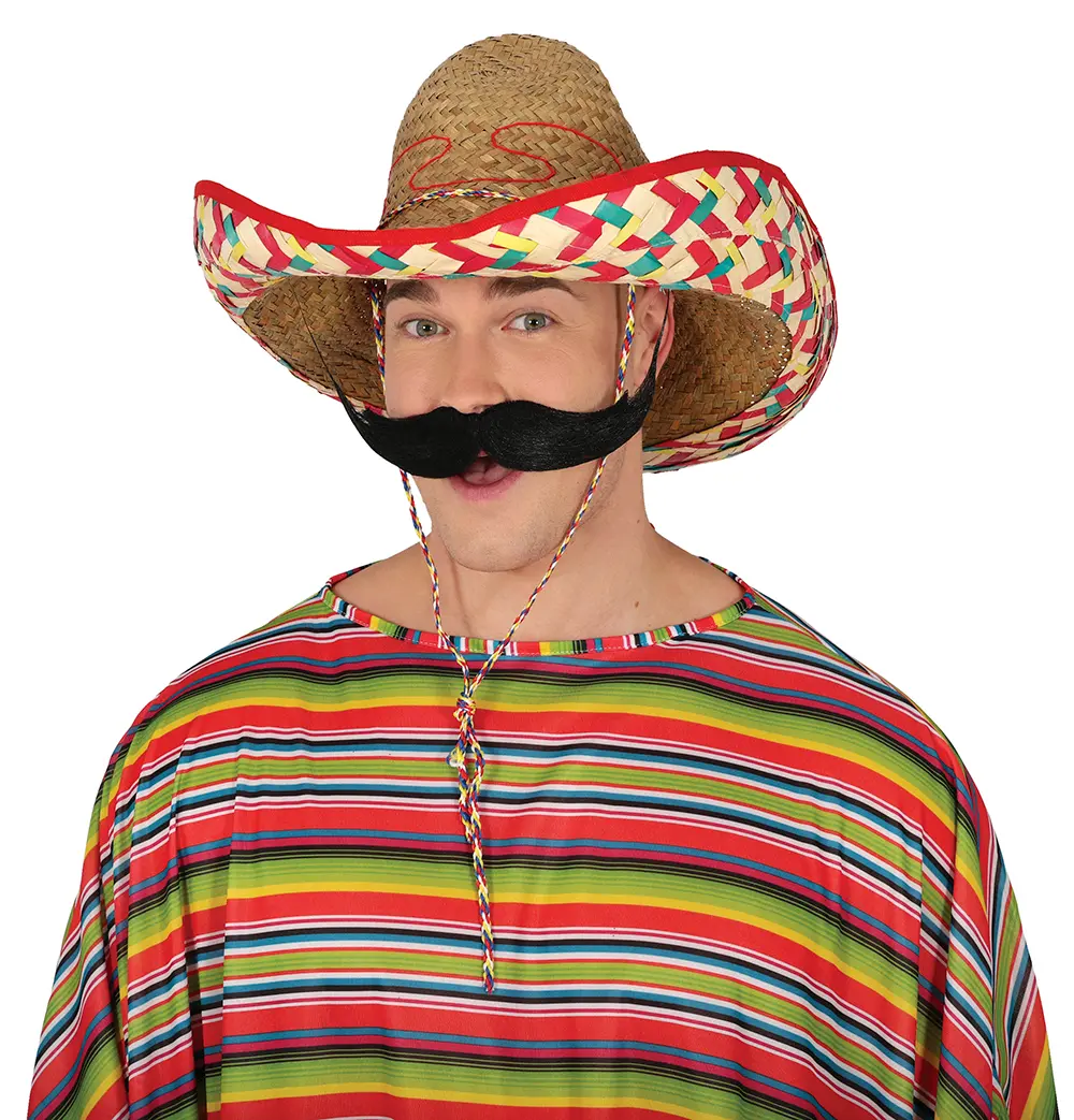 Mexicansk stråhat, 50 cm, mørk