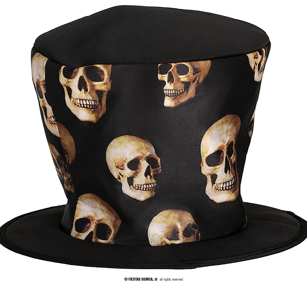 Hat med kranier, sort og beige