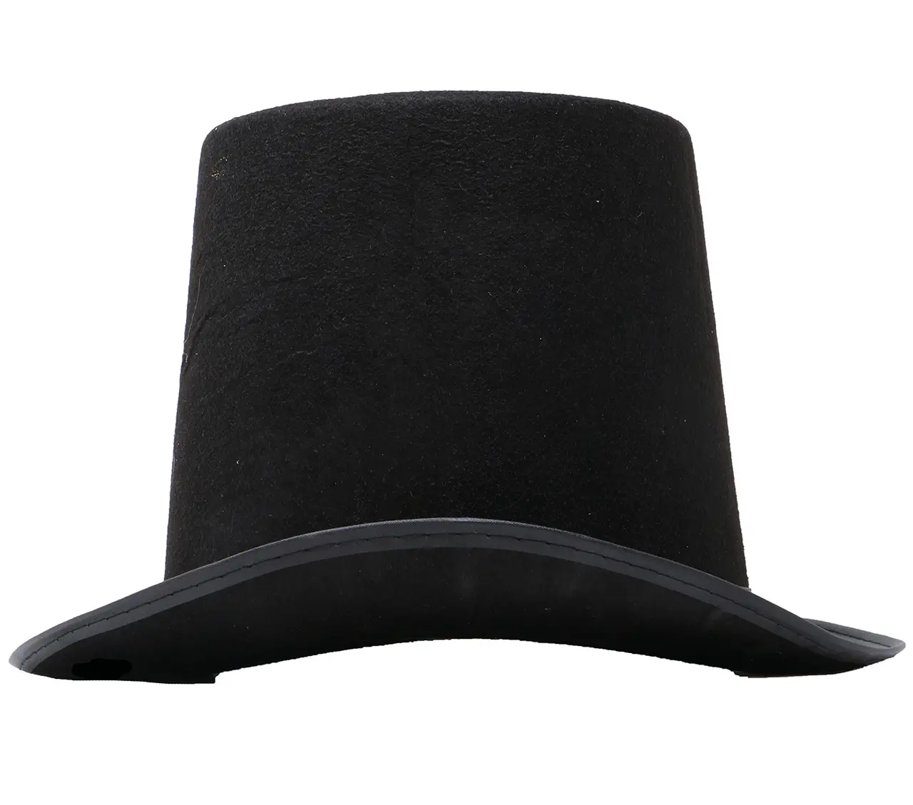 Sort høj hat i filt, 20 cm
