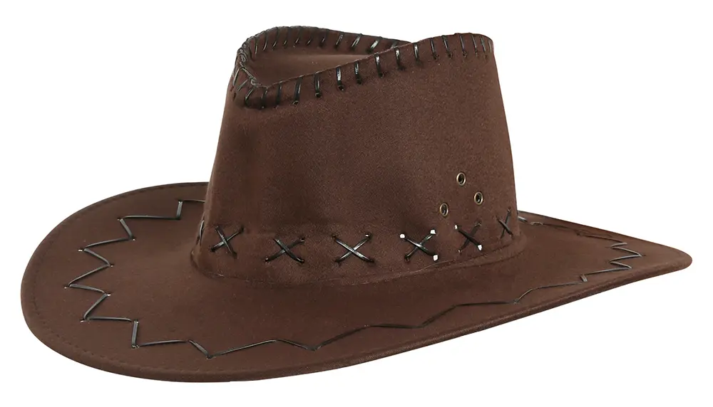 Brun cowboyhat i kunstlæder til børn
