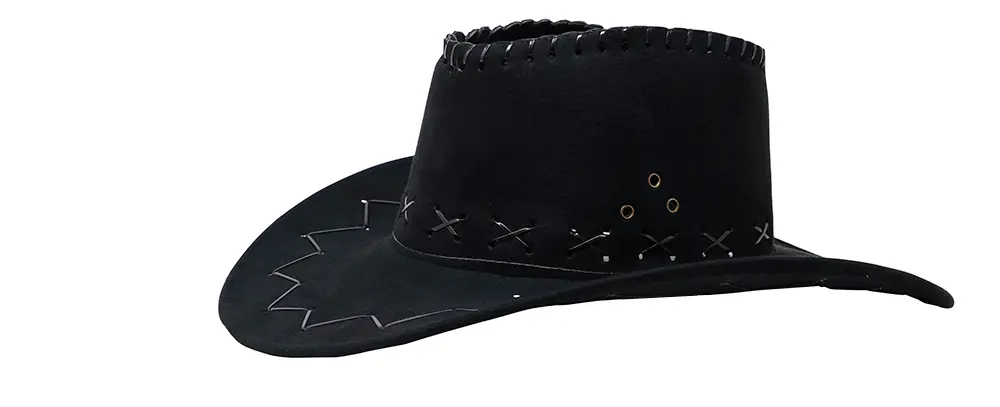 Sort cowboyhat i kunstlæder til børn