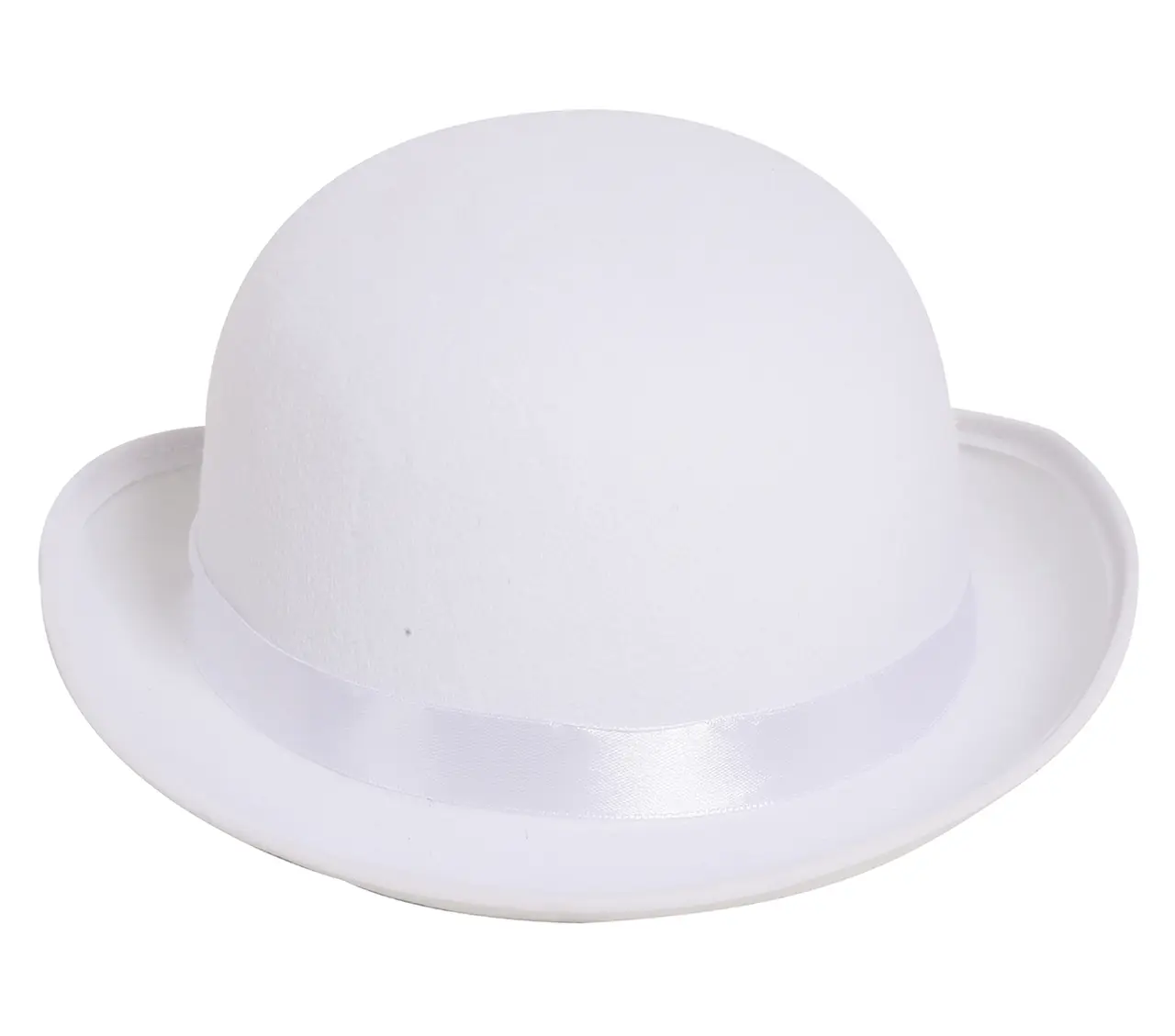 Hvid bowlerhat i filt