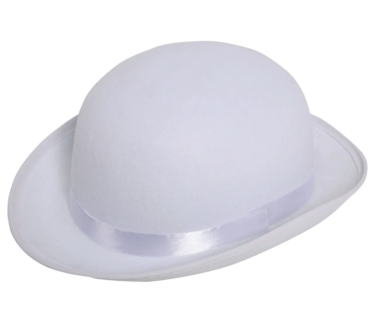 Hvid bowlerhat i filt