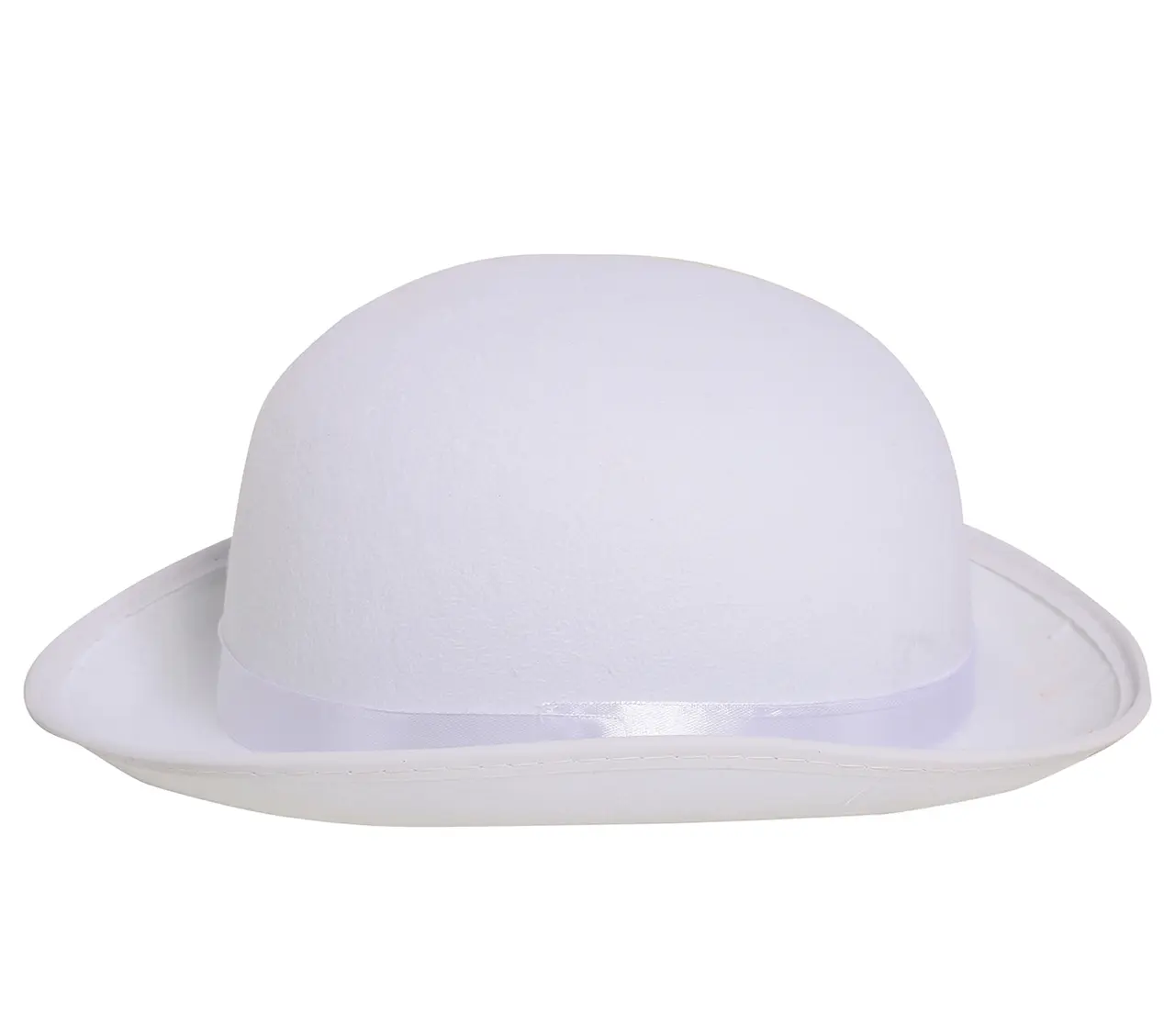 Hvid bowlerhat i filt