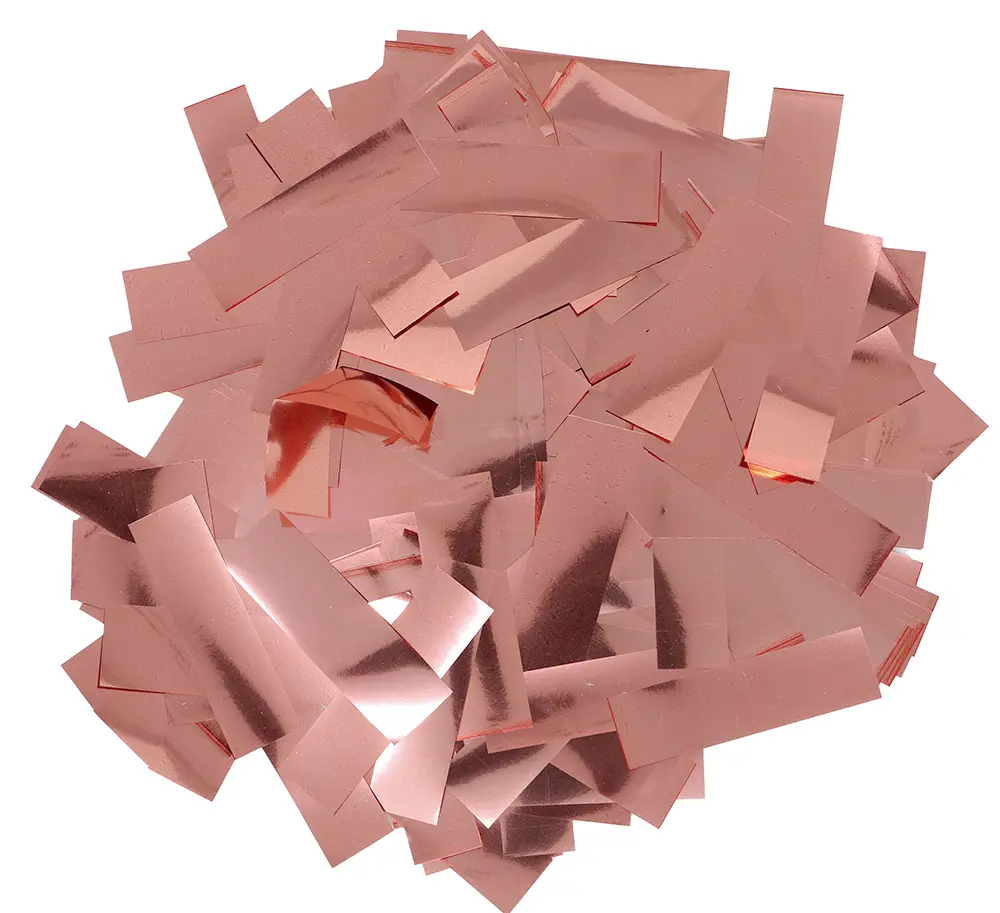 Metallisk konfettikanon i rosaguld, 30 cm