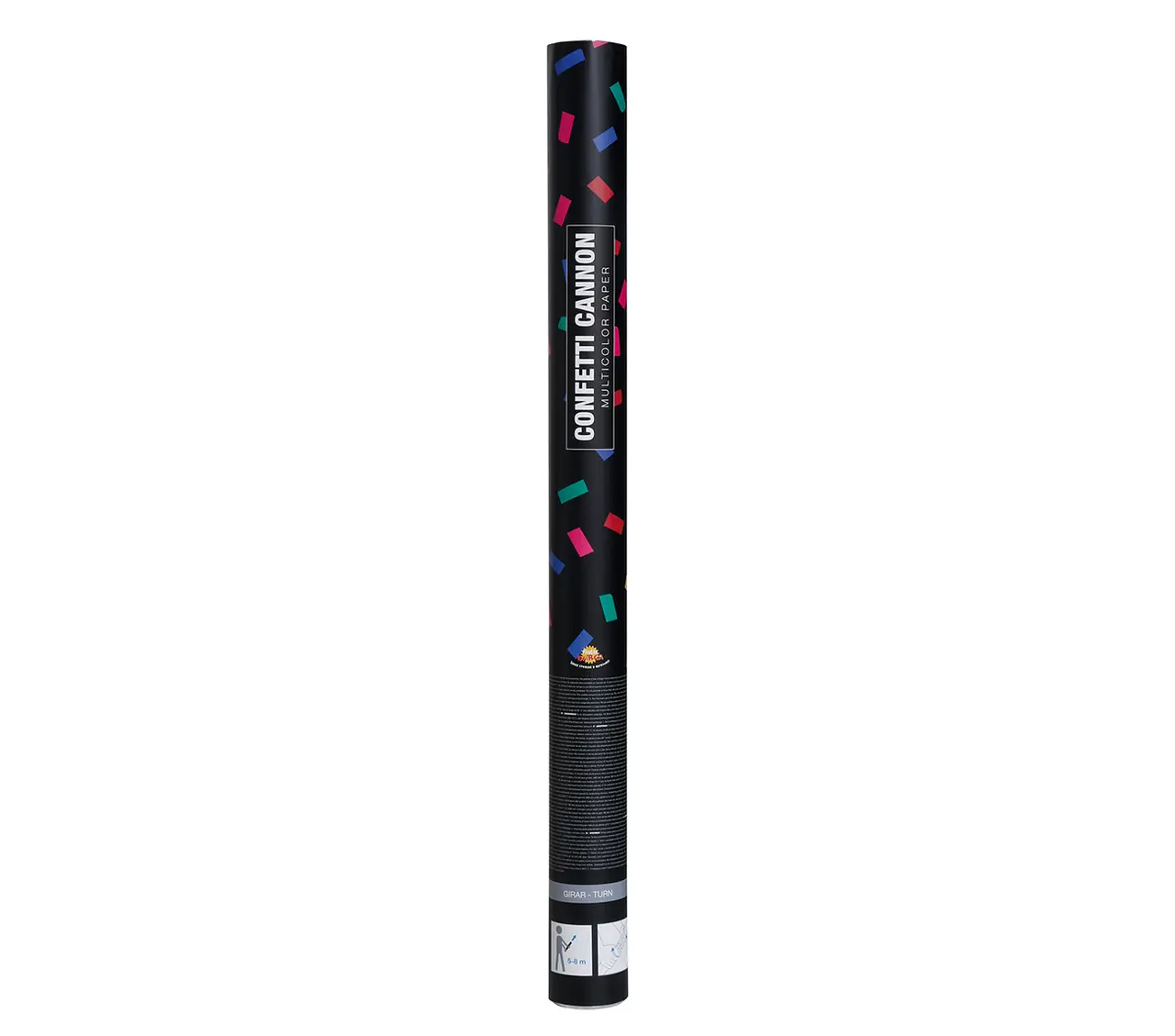 Flerfarvet konfettikanon 60 cm