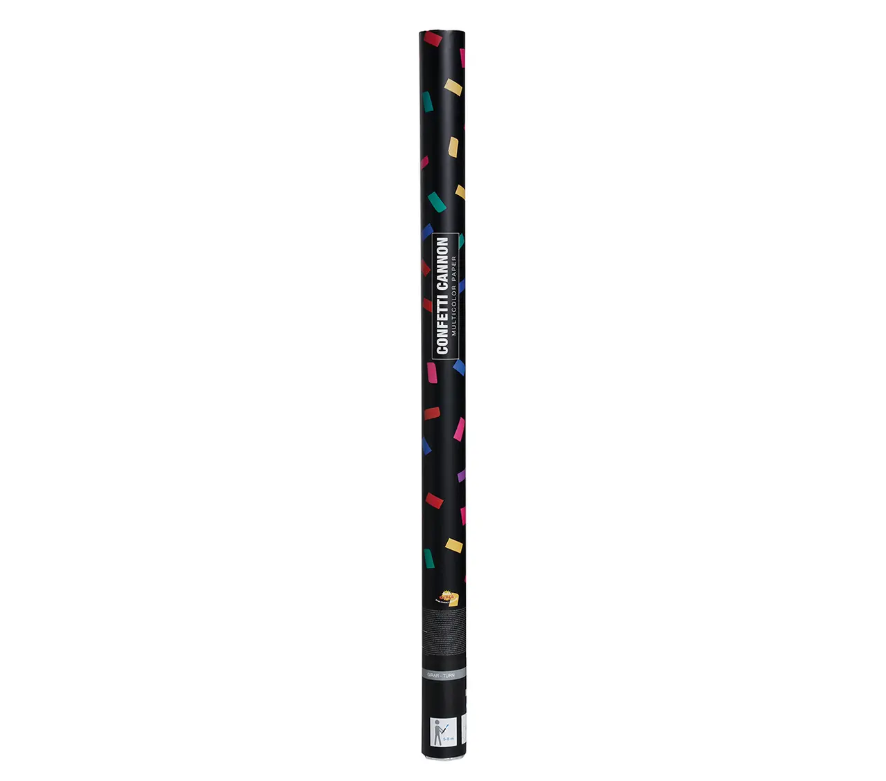 Flerfarvet konfettikanon 80 cm