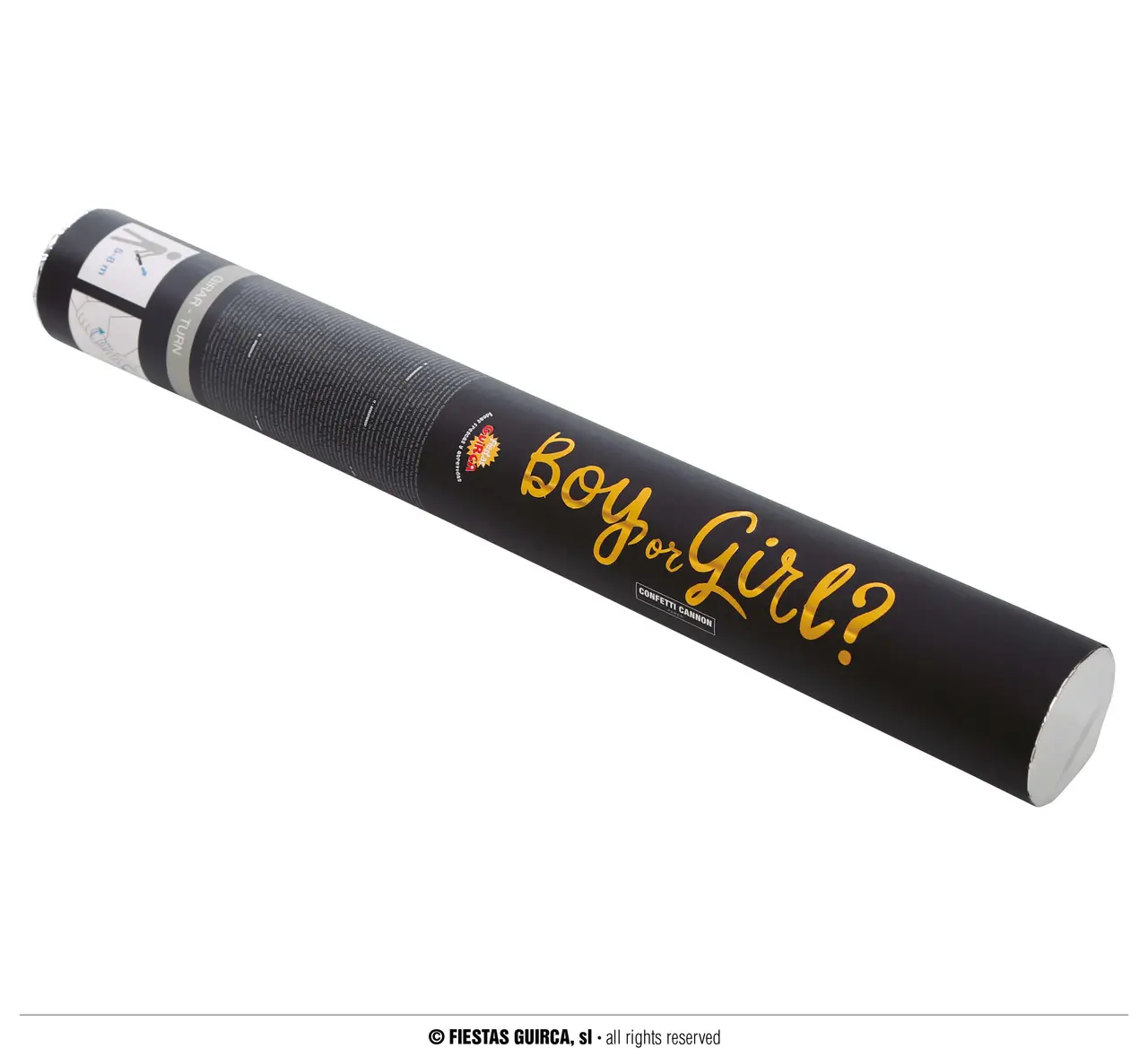 Lyserød konfettikanon "It's a Boy or Girl" 40 cm