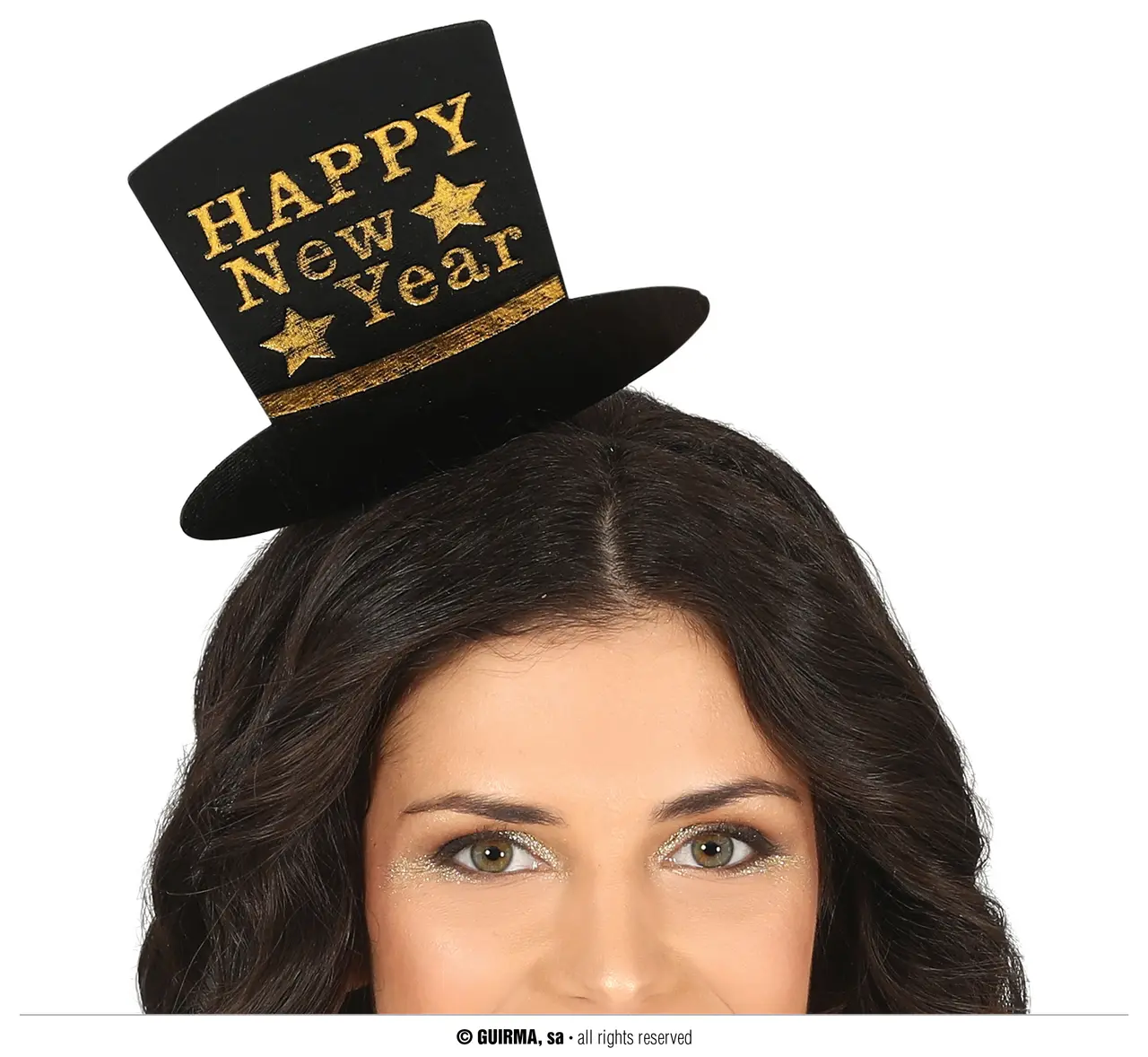 Guldhårbøjle "Happy New Year"