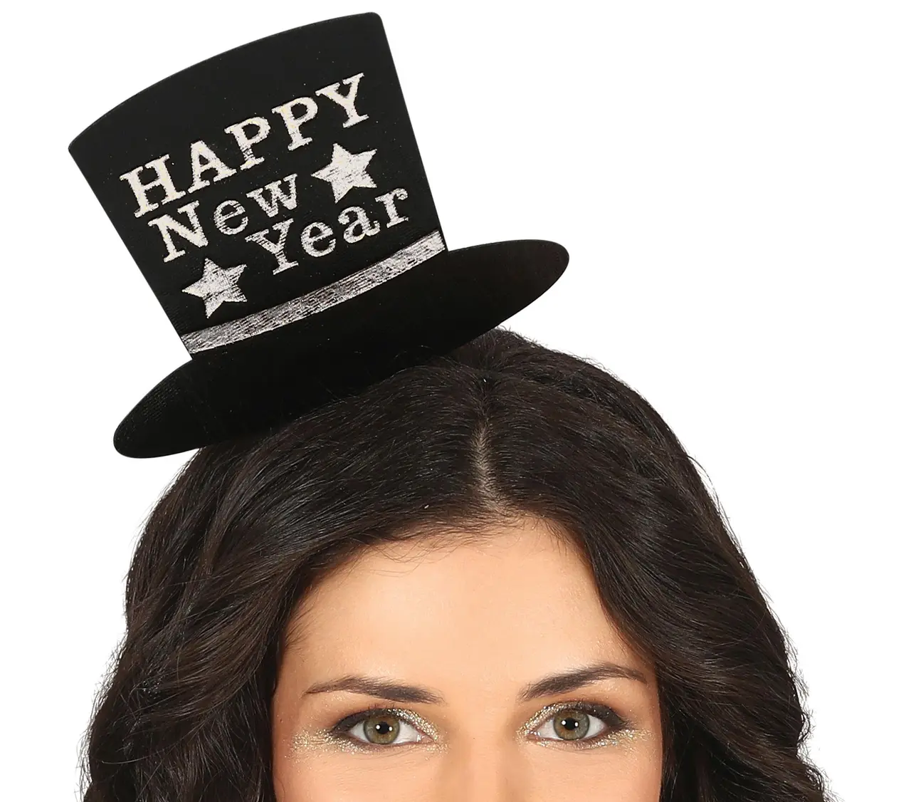 Sølvfarvet hårbøjle "Happy New Year"
