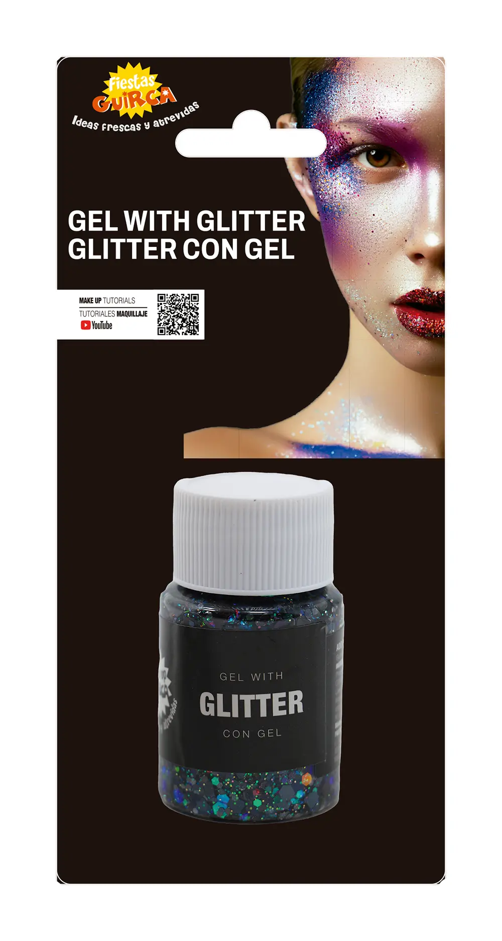 Bøtte med sort glimmergel, 20 g