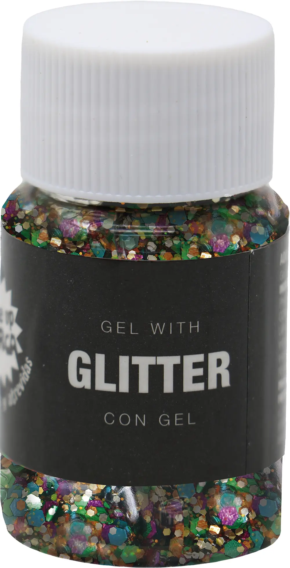 Bøtte med flerfarvet glimmergel, 20 g