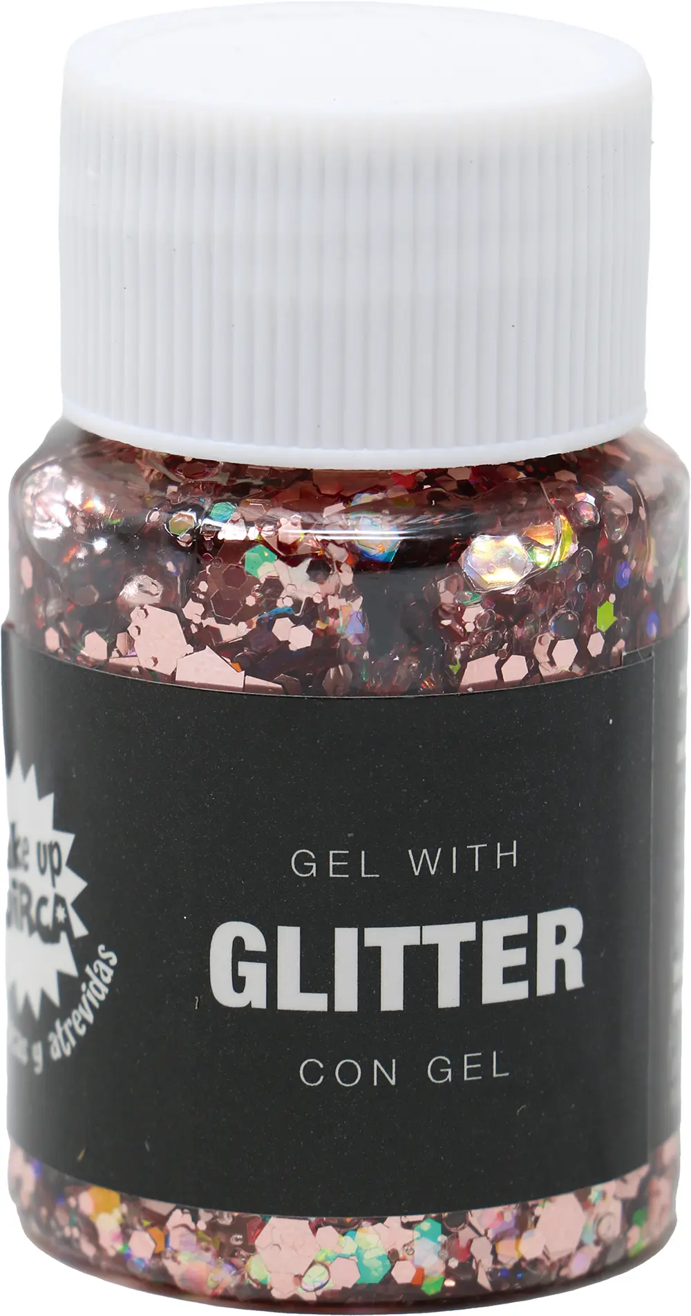 Bøtte med glimmergel i rosaguld, 20 g