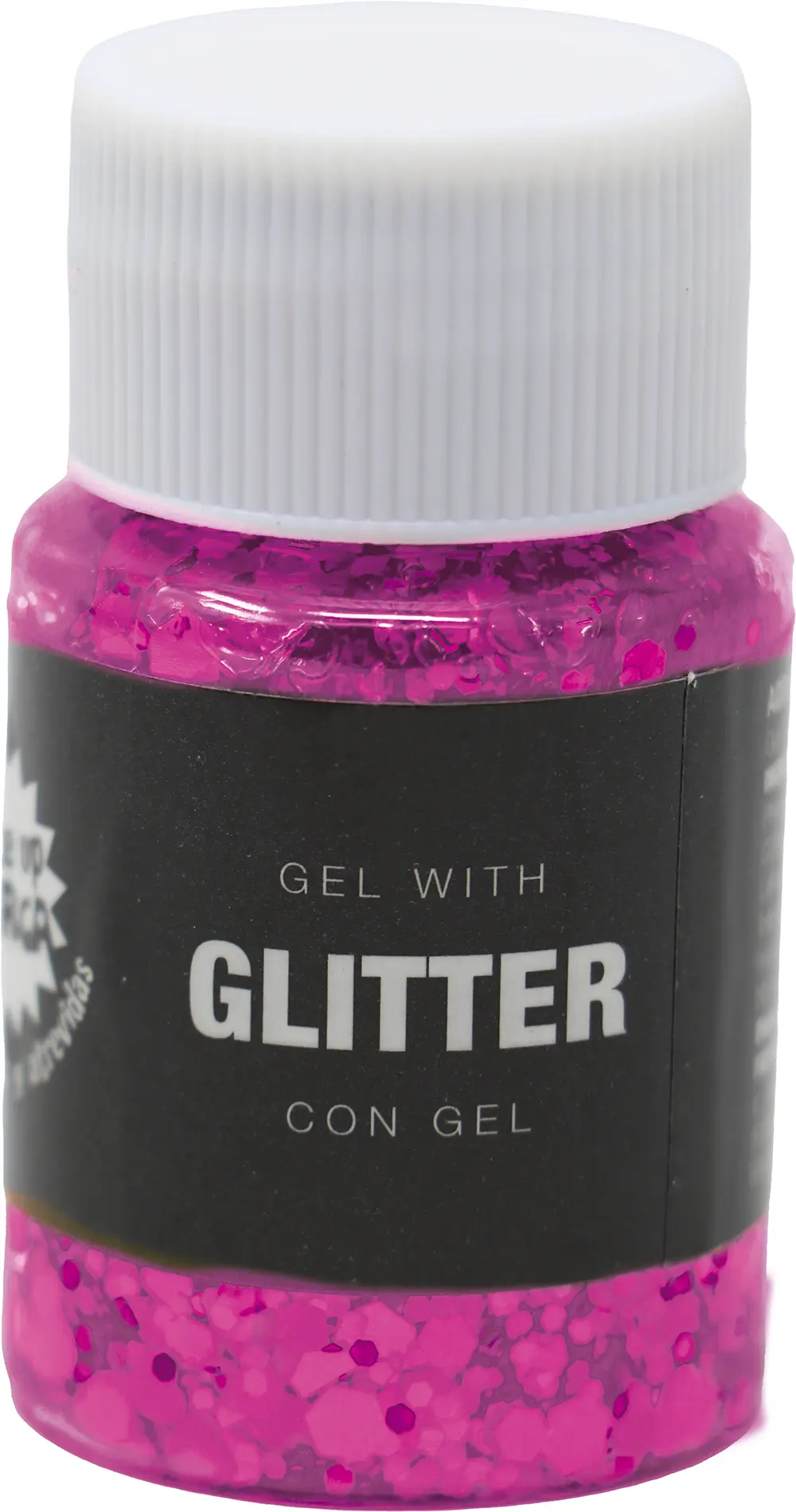 Bøtte med fuchsia glimmergel, 20 g