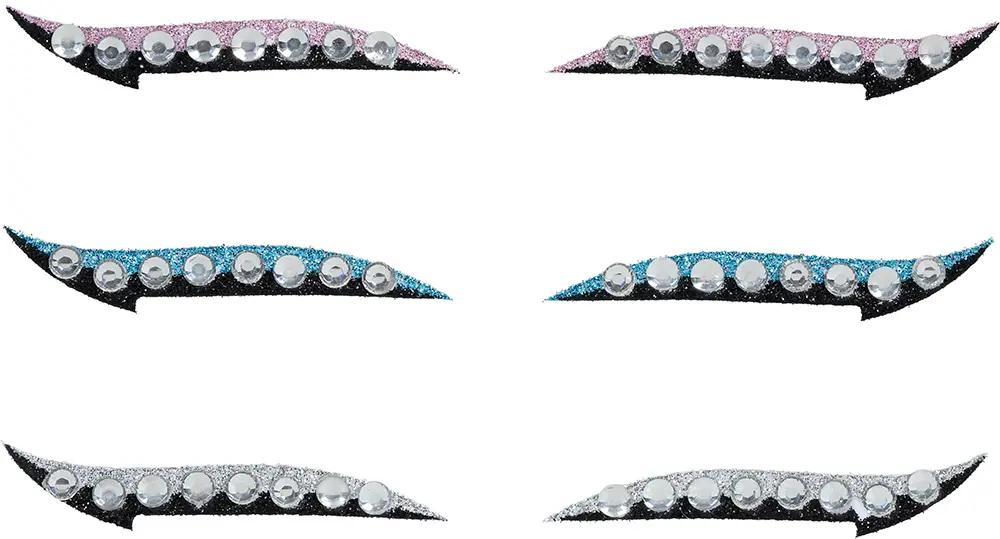 6 selvklæbende eyeliner-stickers med krystaller