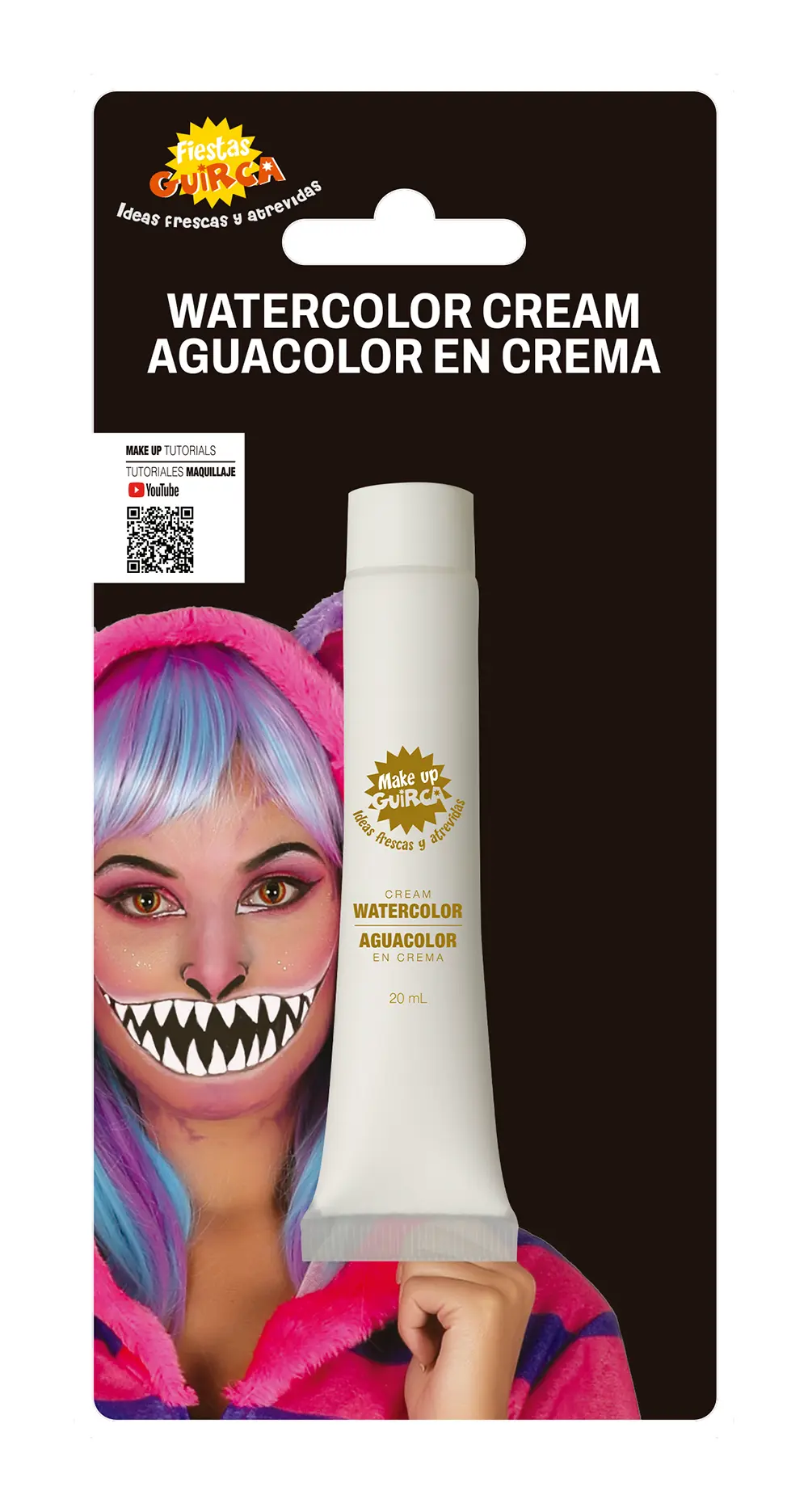 Hvid vandbaseret sminke, tube 20 ml