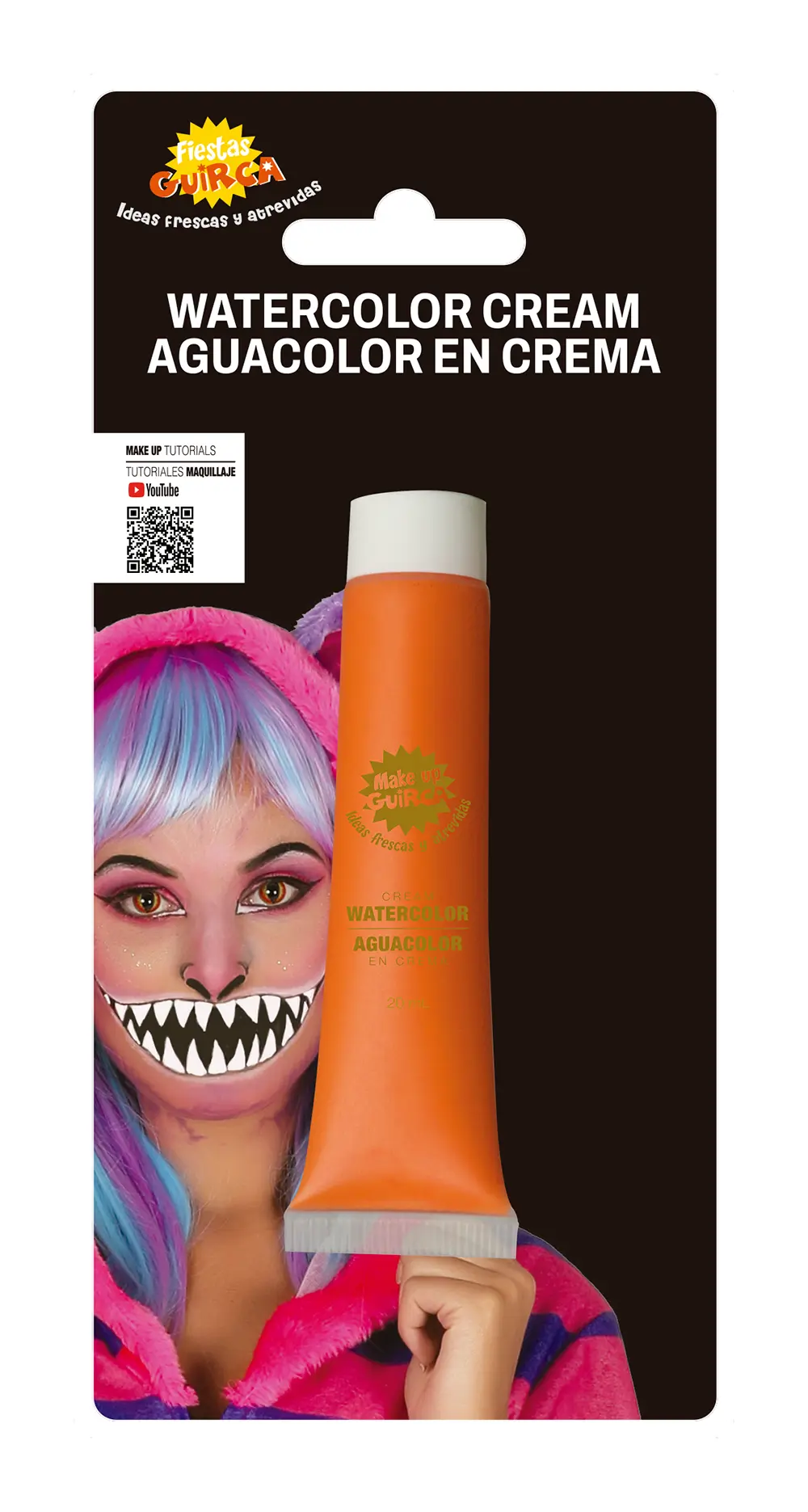 Orange vandbaseret sminke i tube 20 ml