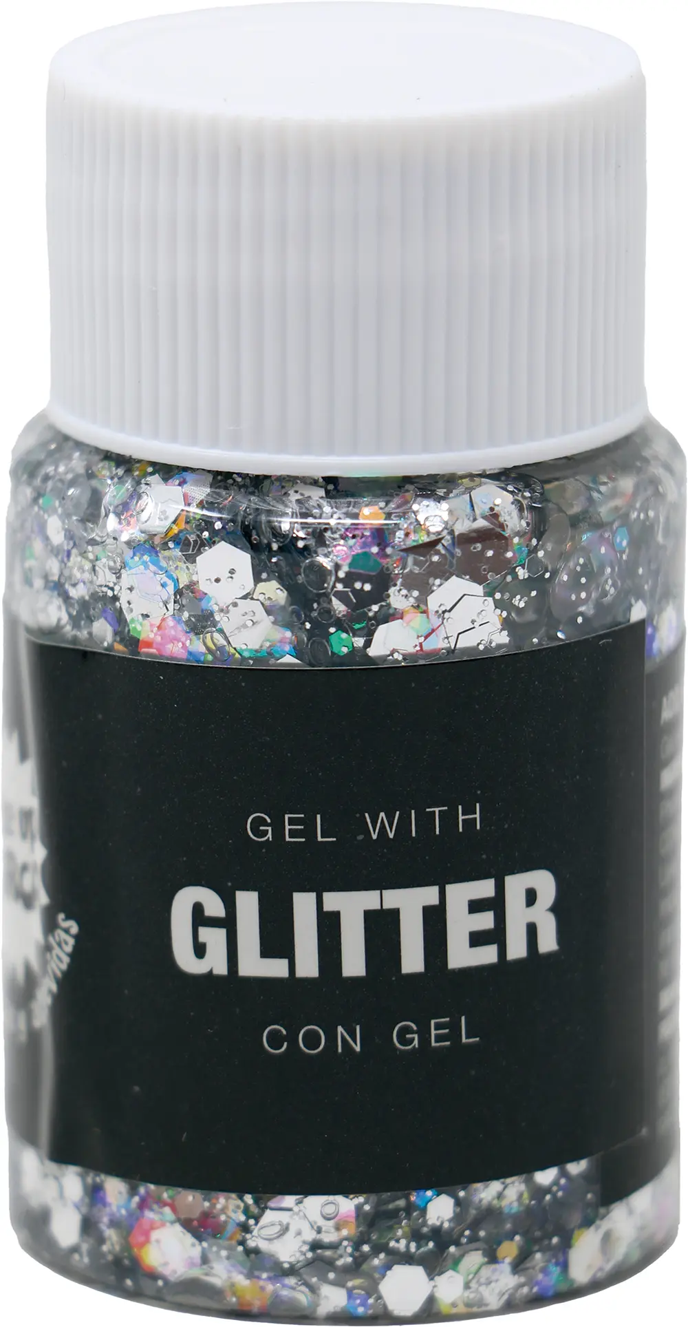 Sølvfarvet glimmergel 20 g