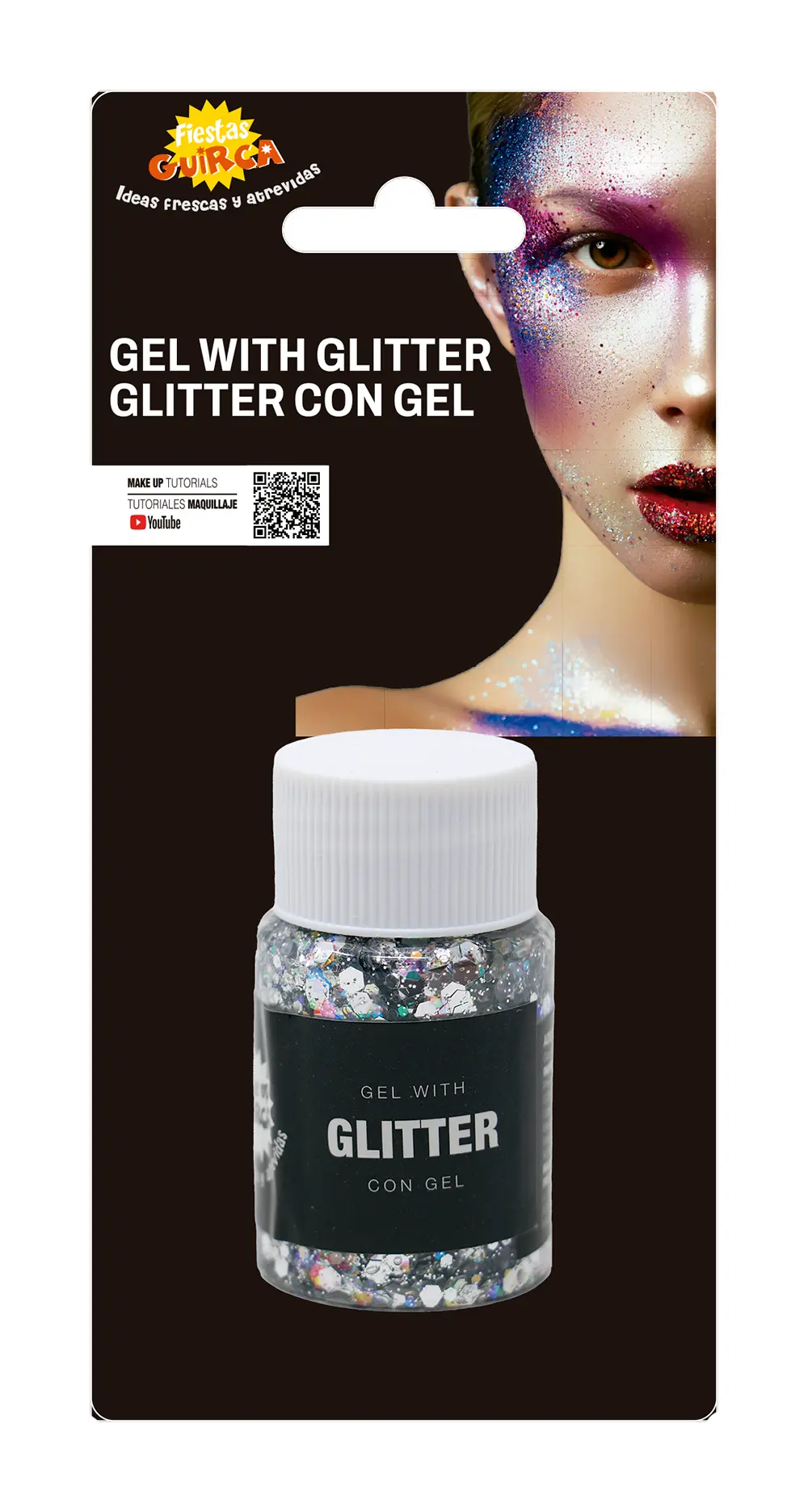 Sølvfarvet glimmergel 20 g